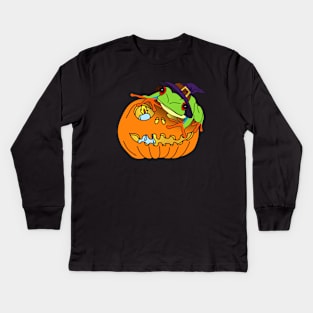 Halloween Red Eyed tree Frog Kids Long Sleeve T-Shirt